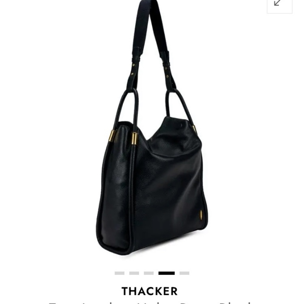 Thacker Black Leather Shoulder Bag